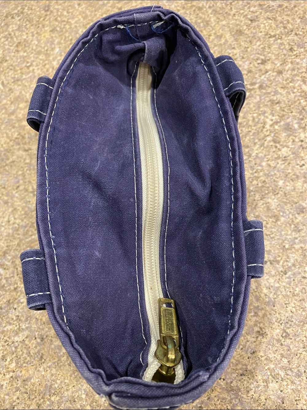 Vintage L.L.Bean BOAT AND TOTE Mini Stripe Blue Green 0FWM1 Zipper No Monogram - Picture 6 of 17